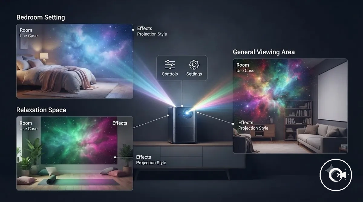 Galaxy projector comparison factors for selecting projection styles by use case