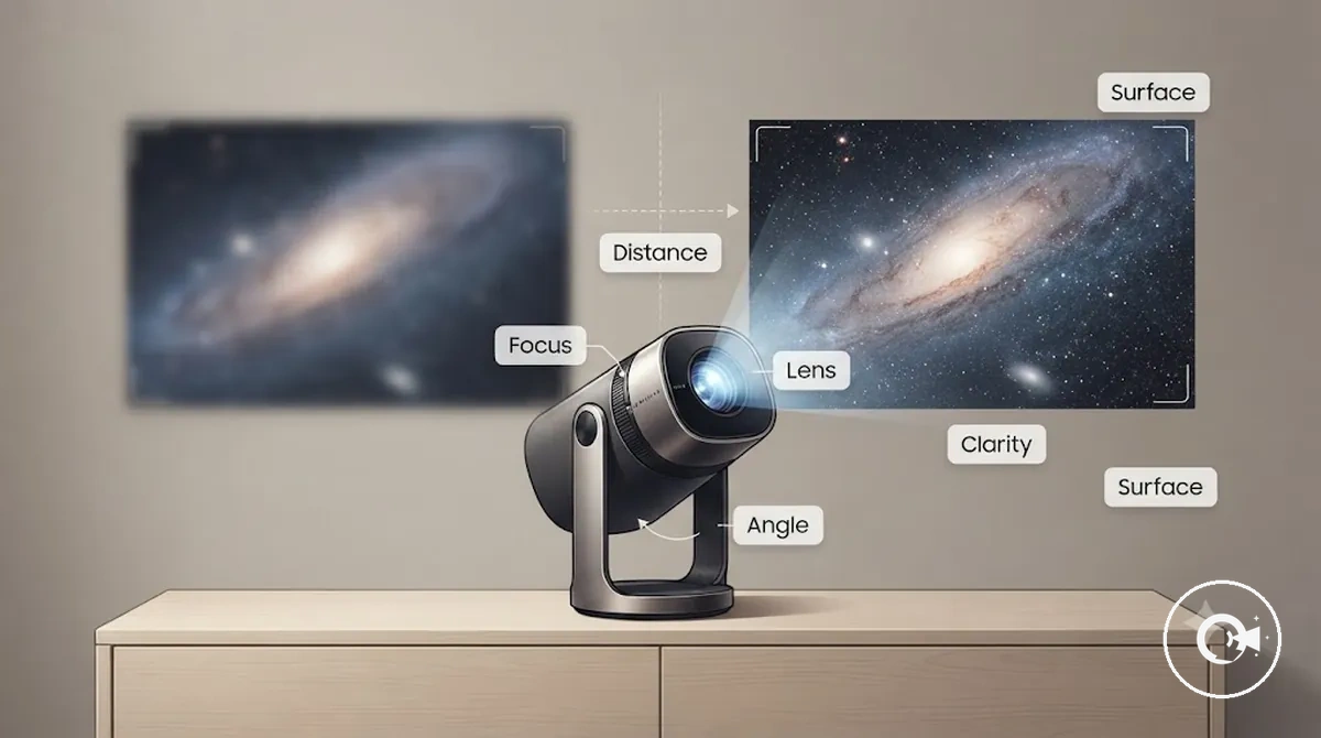 Galaxy Projector blurry image and focus adjustment example