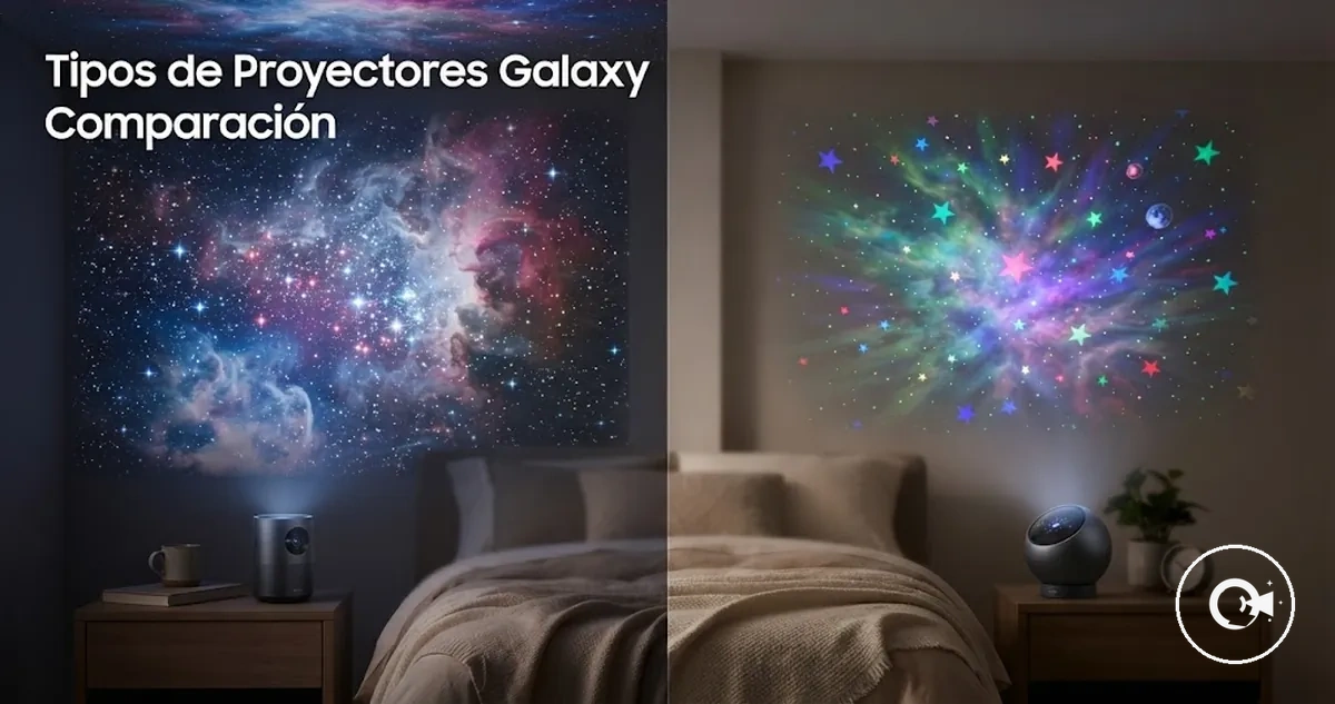 Diferentes tipos de Proyectores Galaxy mostrando estilos de proyección