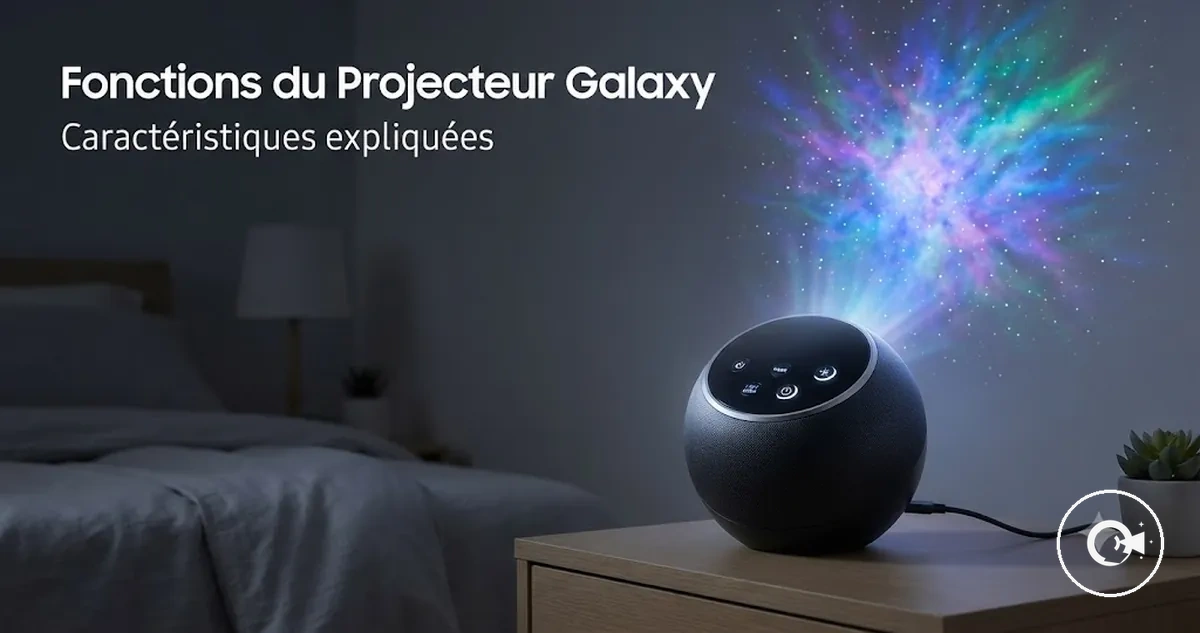 Appareil Projecteur Galaxy montrant les commandes et les fonctions de projection