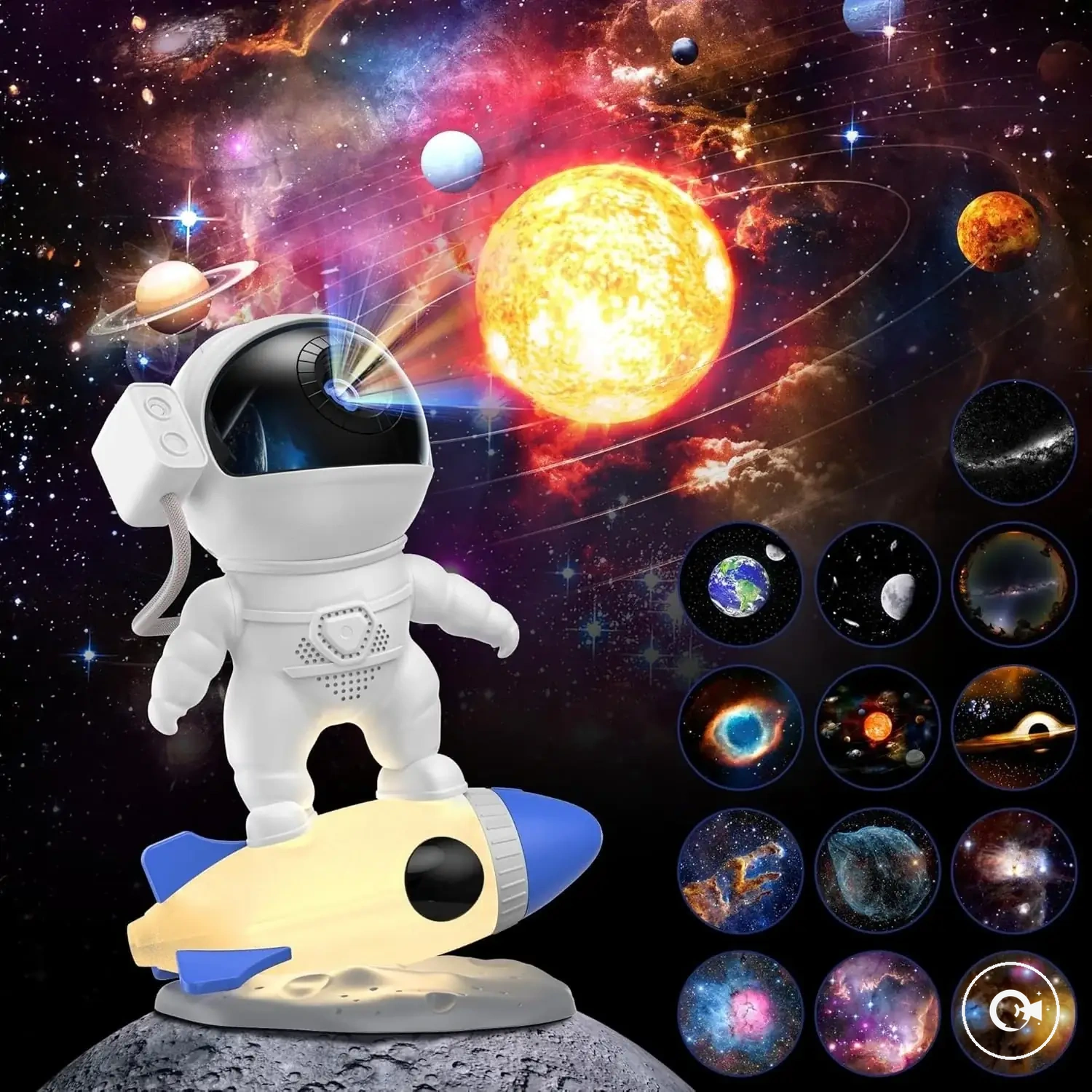 Projecteur astronaute ciel étoilé avec éclairage de nébuleuse au plafond
