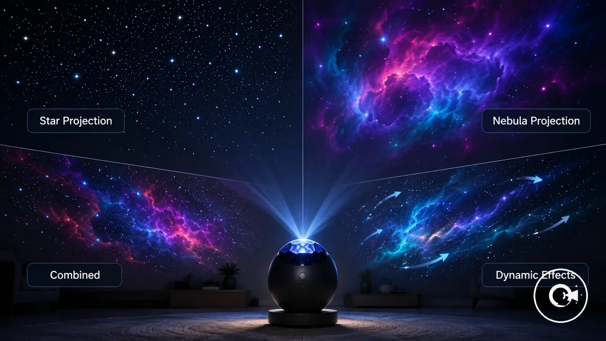 Comparaison des types de projecteurs Galaxy et des styles de projection