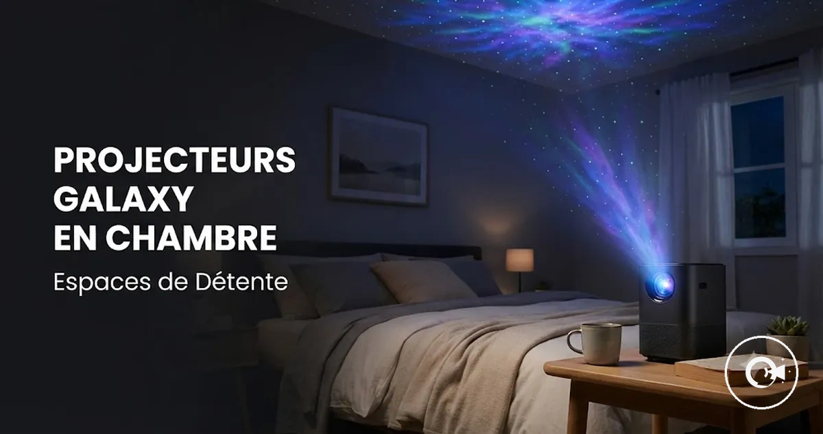 Projecteur Galaxy créant une lumière d'ambiance dans une chambre