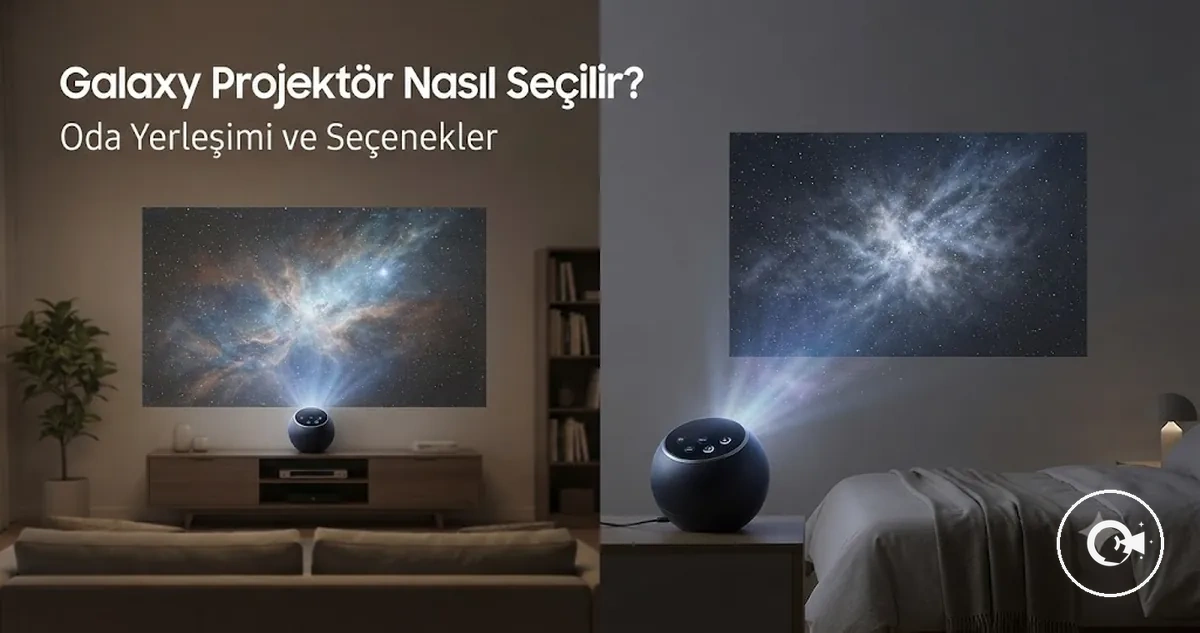 Oda yerleşimi ve projeksiyon seçenekleriyle Galaxy Projektör seçimi
