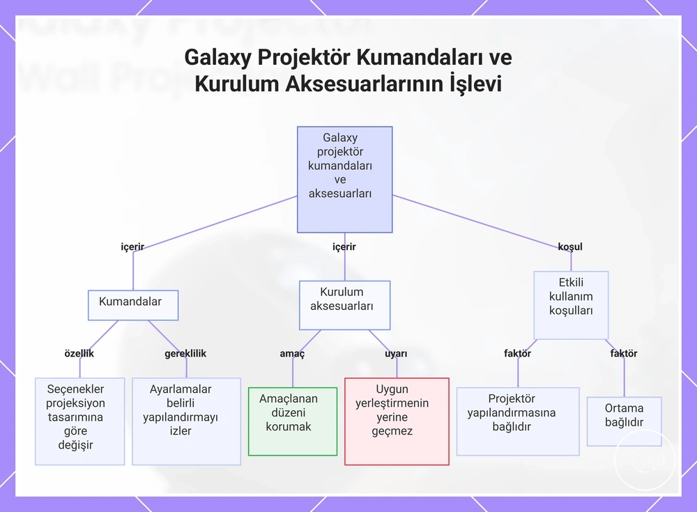 Galaxy Projektör Kumandaları ve Kurulum Aksesuarlarının İşlevi