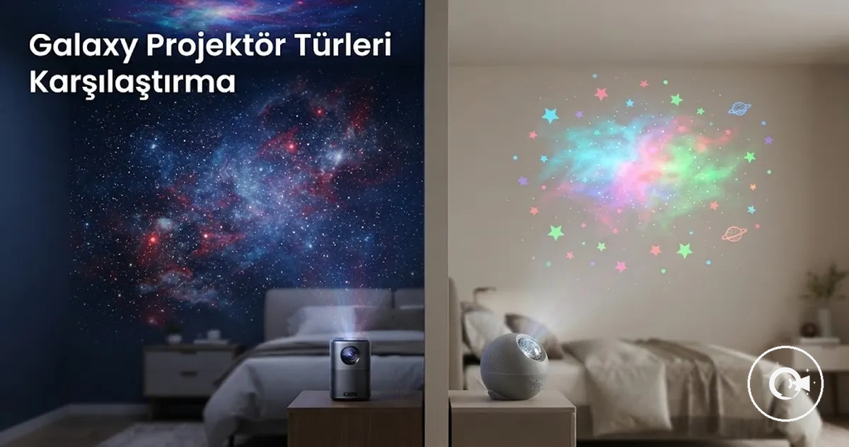 Farklı projeksiyon stillerini gösteren Galaxy Projektör türleri
